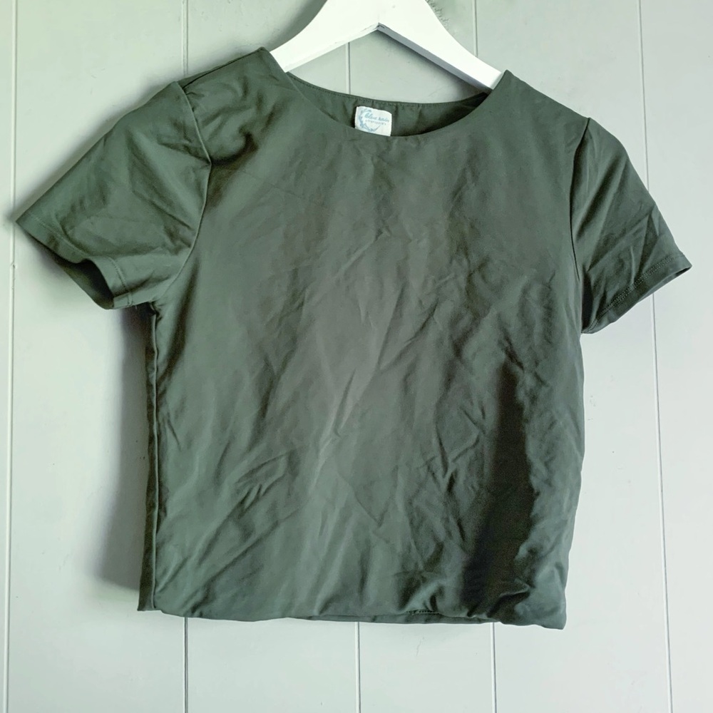 Francescas Blue Rain Short Sleeve Slim Fit Cropped T-Shirt Green M